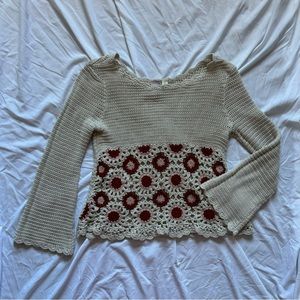 SOLD!! Alya crotchet knit babydoll top